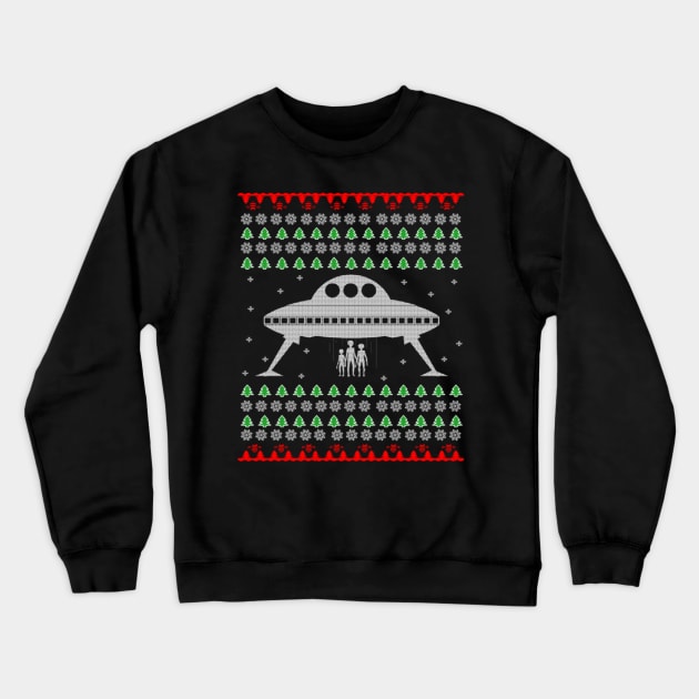 UFO Ugly Christmas Sweater Gift Crewneck Sweatshirt by uglygiftideas